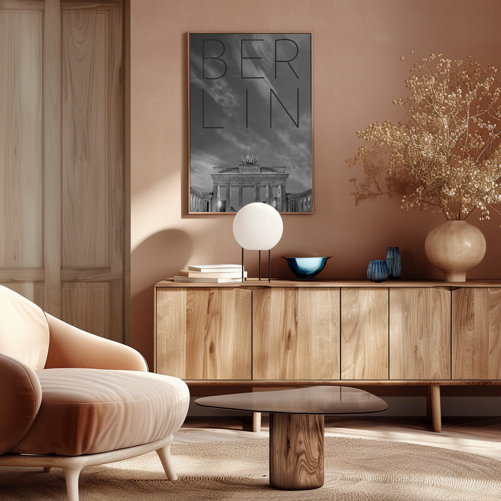 BERLIN Brandenburg Gate | Text & Skyline Poster